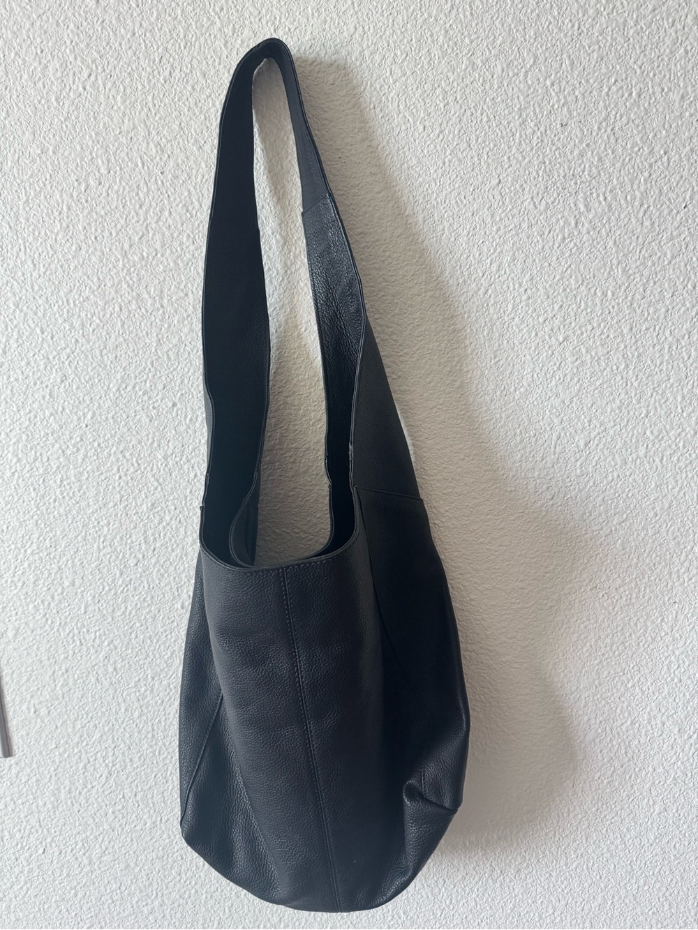 Lucky Brand Black Slouchy Leather Hobo Bag